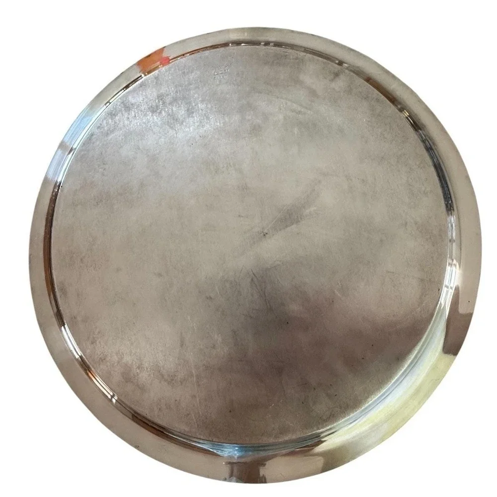 Crescent Silverplate Etched Floral Platter – 14